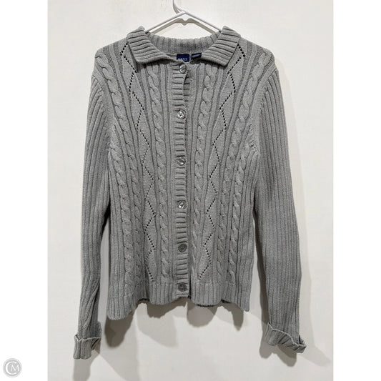 Sweater Cardigan By Basic Editions In Grey, Size: S