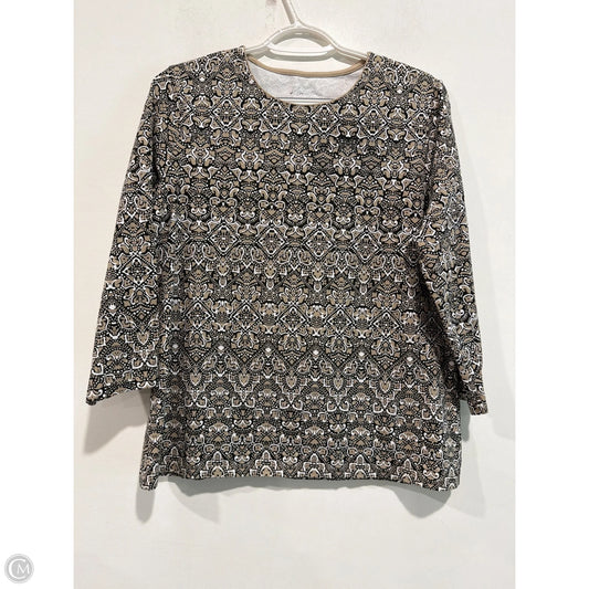Top Long Sleeve By Kim Rogers, in Tan, Size: PM