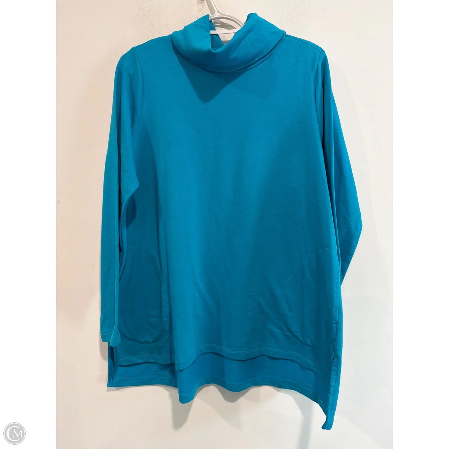 Top Long Sleeve By Logo In Teal, Size: M