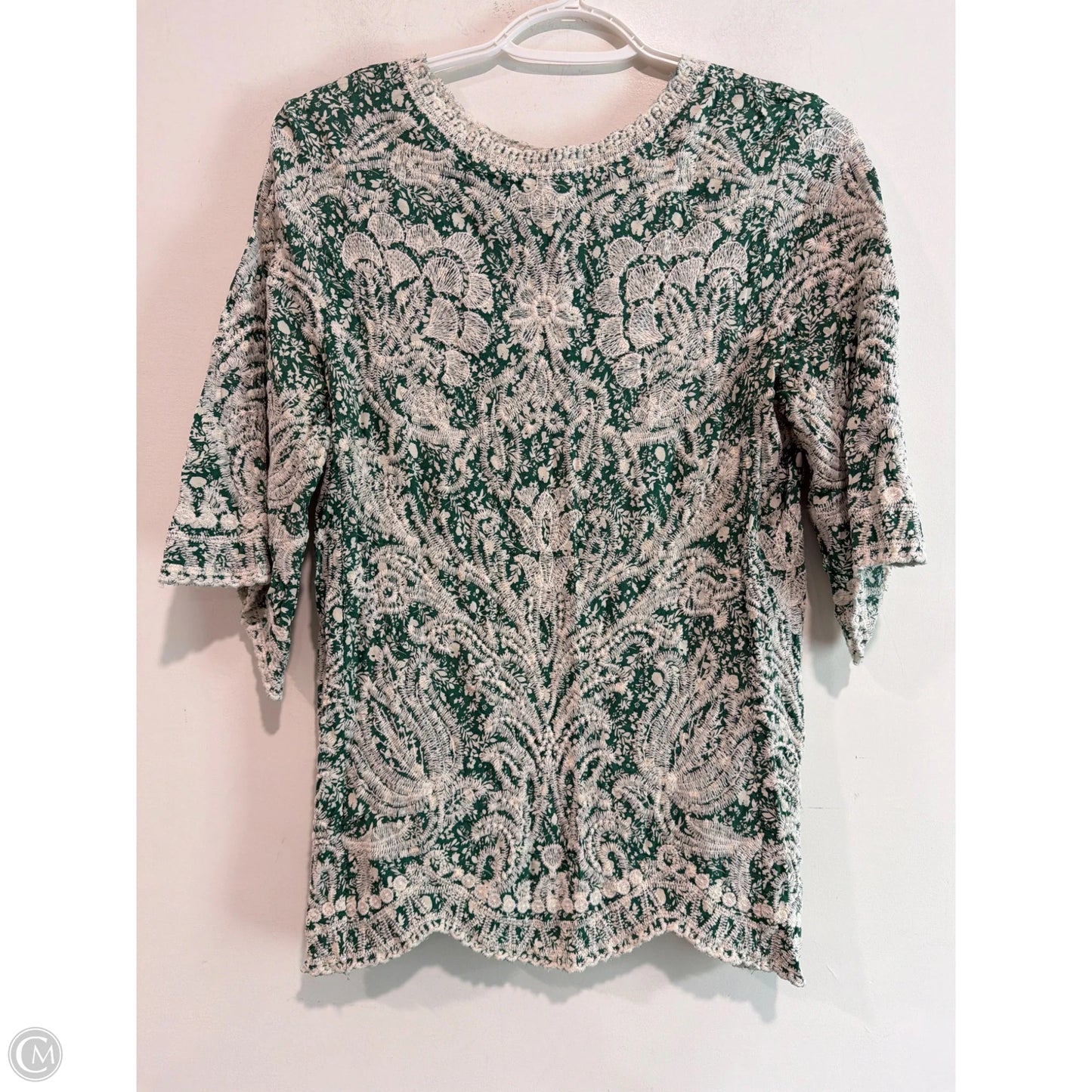 Top Long Sleeve By Solitaire In Green, Size: M