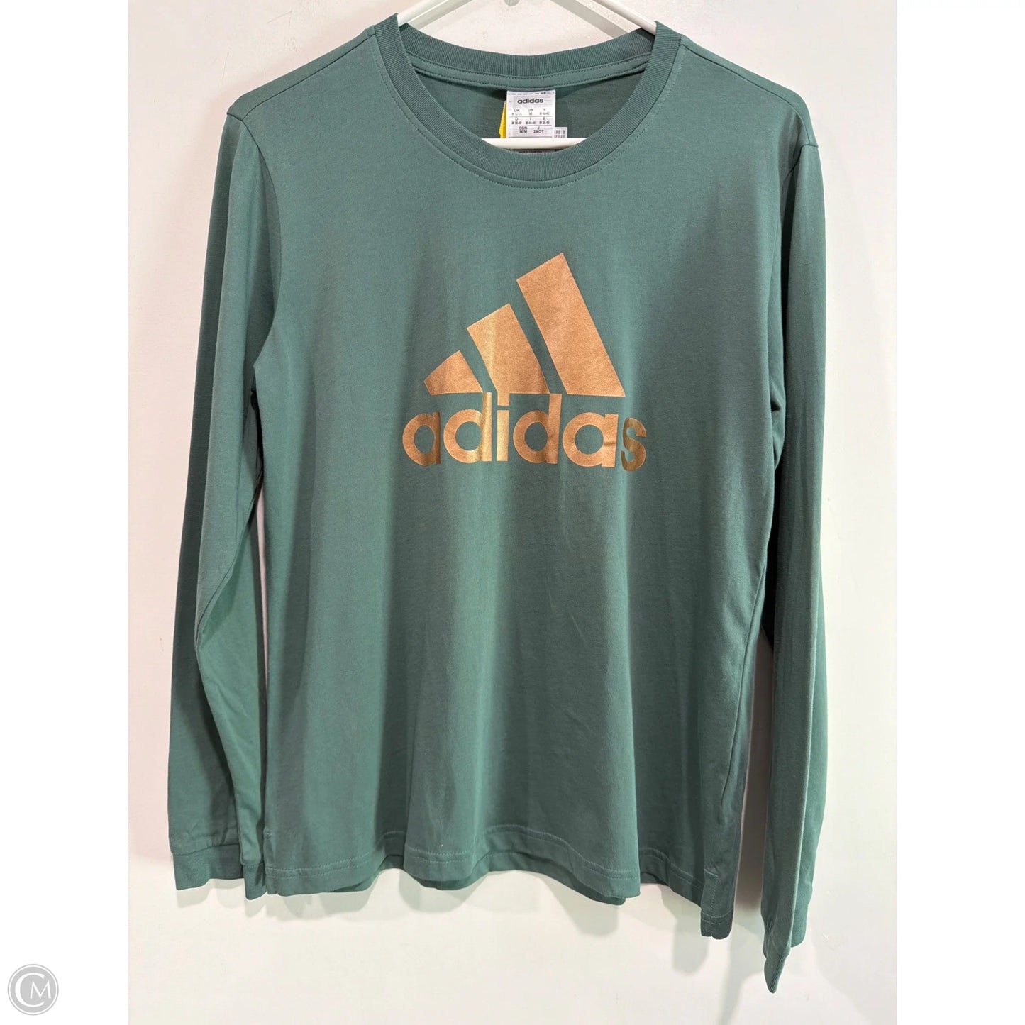 Top Long Sleeve By Adidas In Green, Size: M