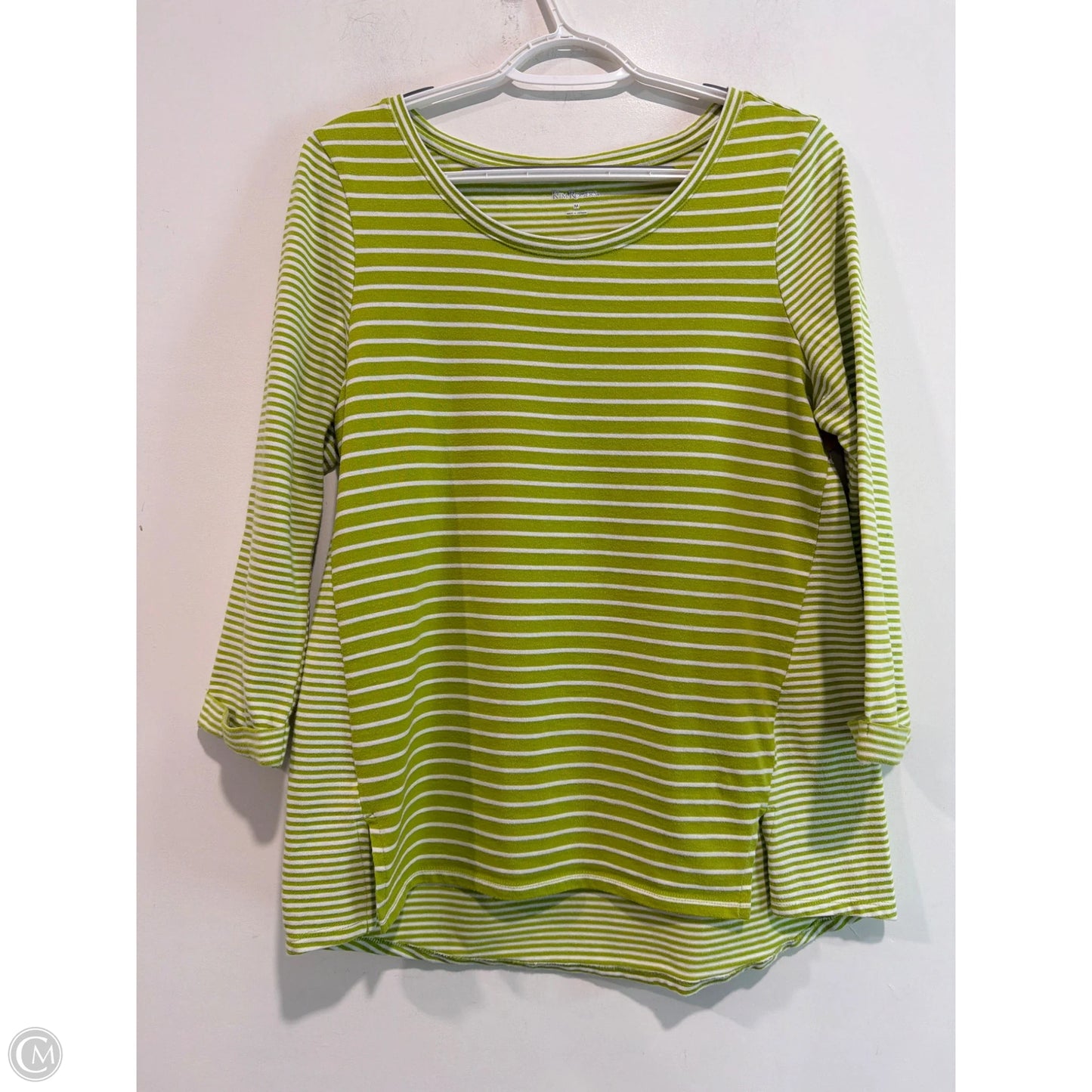 Top Long Sleeve By Kim Rogers In Green, Size: M