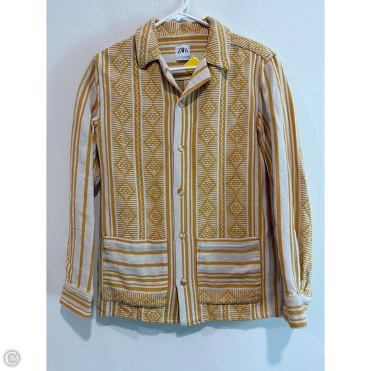 Top Long Sleeve By Zara In Yellow, Size: S