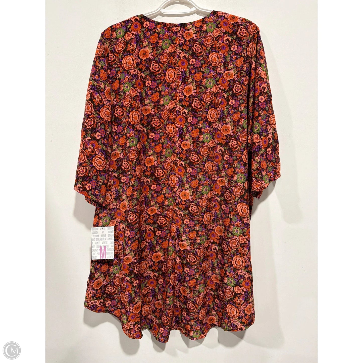 Cardigan By Lularoe In Floral Print, Size: M