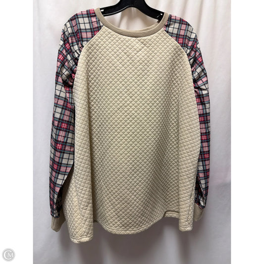 Top Long Sleeve By Clothes Mentor In Cream, Size: 2x