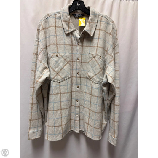 Jacket Shirt By Members Mark In Cream, Size: Xxl