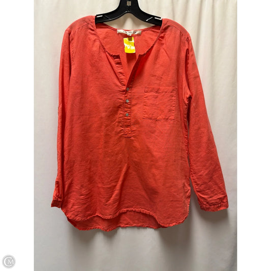 Top Long Sleeve By Max Studio In Coral, Size: M