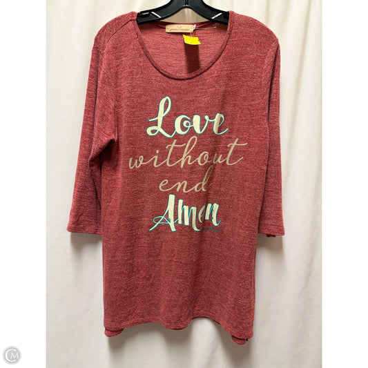 Top Long Sleeve By Clothes Mentor In Red, Size: S