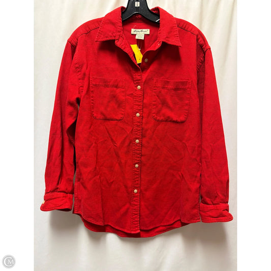 Top Long Sleeve By Eddie Bauer In Red, Size: S