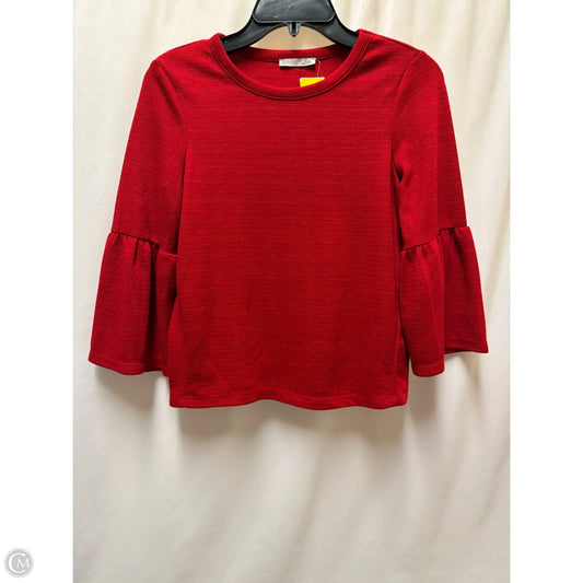 Top Long Sleeve By Zara In Red, Size: S