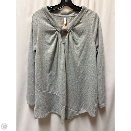 Top Long Sleeve By Massini In Grey, Size: L