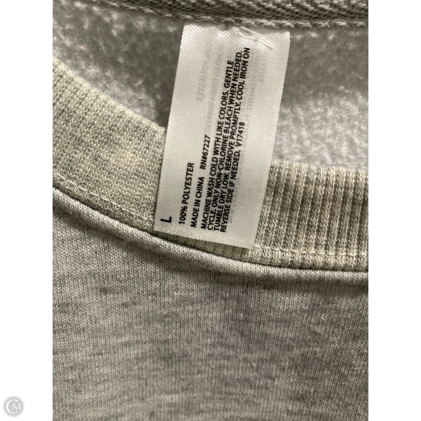 Sweatshirt Crewneck By Clothes Mentor In Grey, Size: L