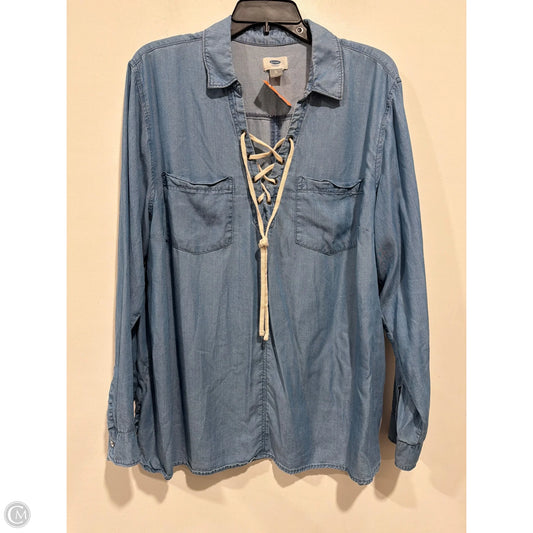 Top Long Sleeve By Old Navy In Blue, Size: Xl