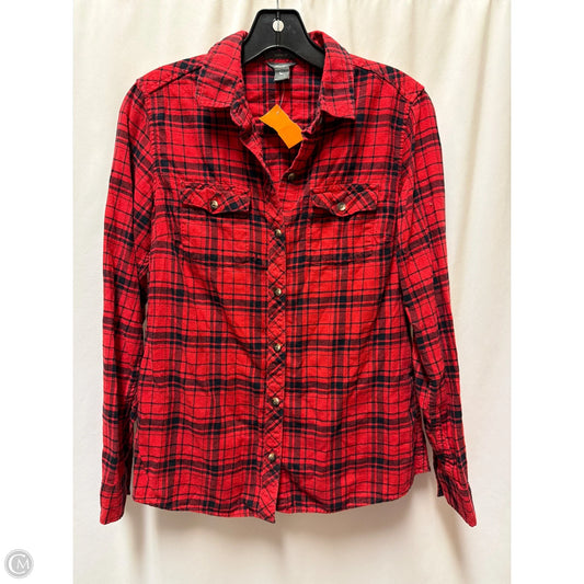 Top Long Sleeve By Eddie Bauer In Red, Size: S