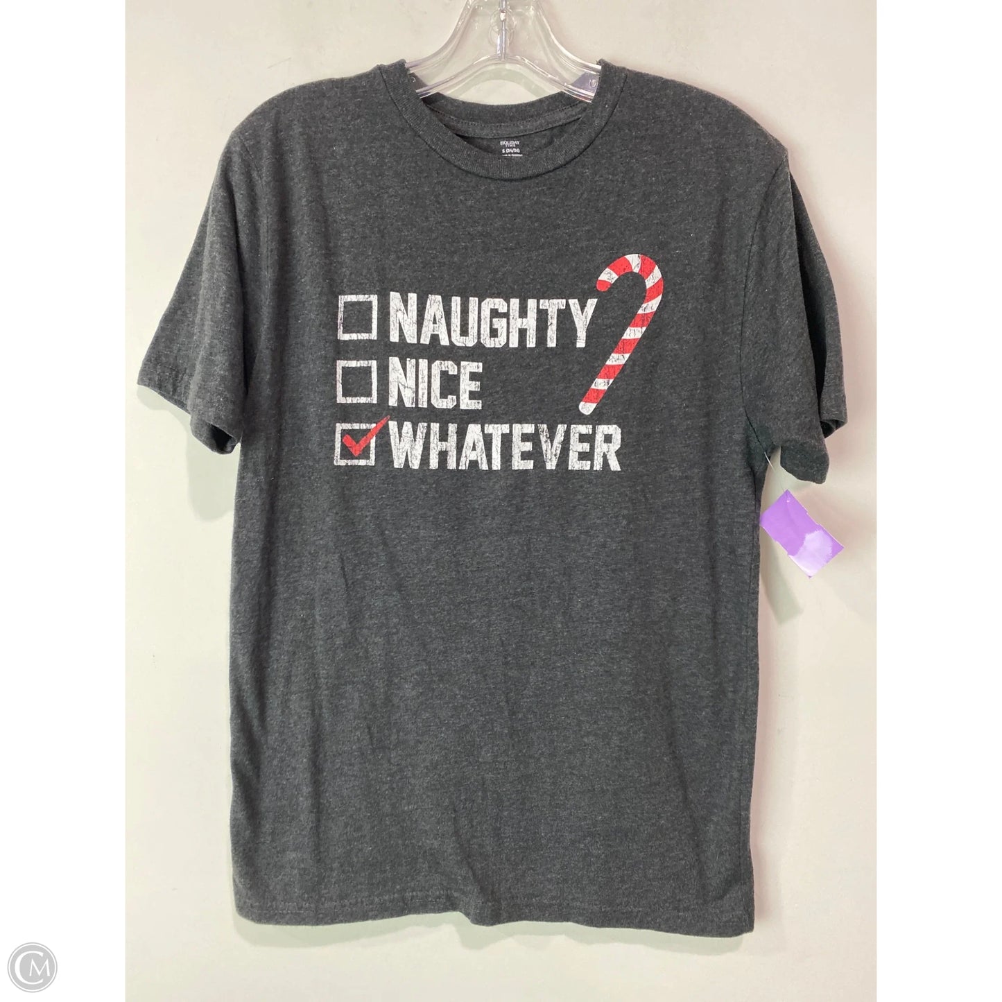 Top Short Sleeve By Holiday Time In Grey, Size: S