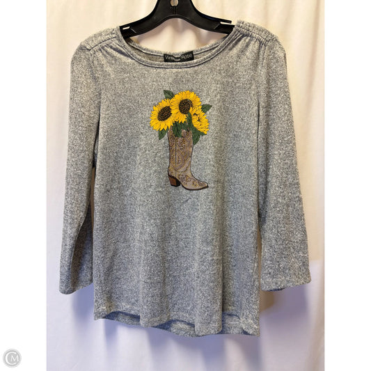 Top Long Sleeve By Clothes Mentor In Grey, Size: S