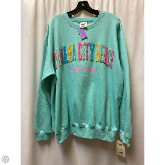 Sweatshirt By Clothes Mentor In Teal, Size: Xl