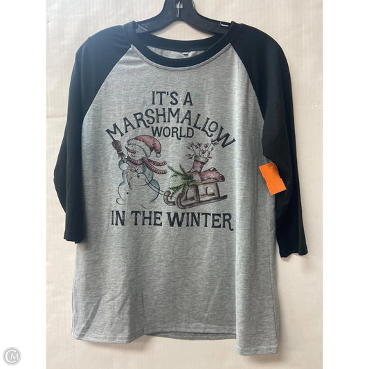Top Long Sleeve By Clothes Mentor In Grey, Size: L