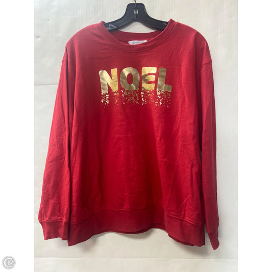 Top Long Sleeve By Celebrate Together In Red, Size: Xl