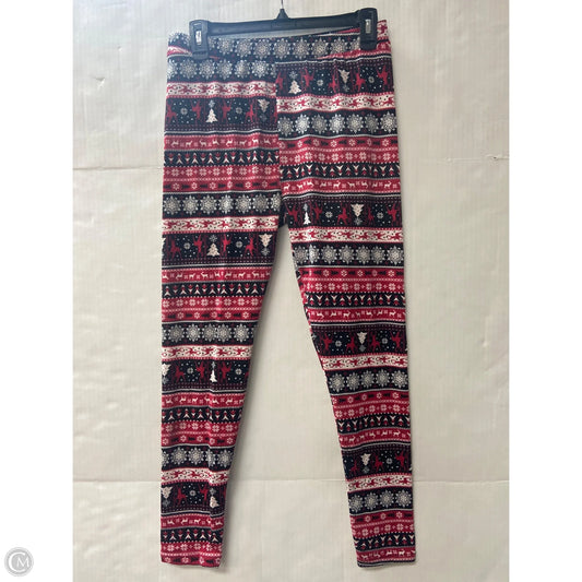 Pants Leggings By Shosho In Black & Red, Size: L