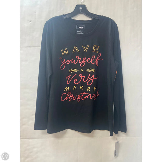 Top Long Sleeve By Sonoma In Black, Size: L