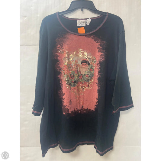 Top Long Sleeve By Essentials In Black, Size: L