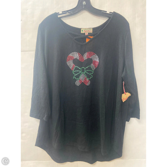 Top Long Sleeve By Clothes Mentor In Black, Size: 1x