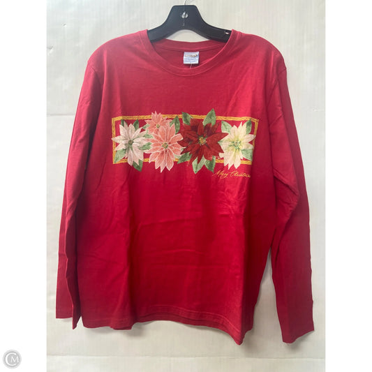Top Long Sleeve By Clothes Mentor In Red, Size: L