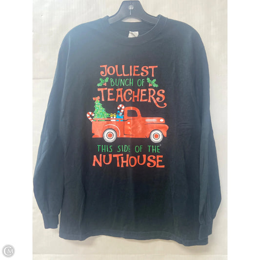 Top Long Sleeve By Peter Nygard In Black, Size: M