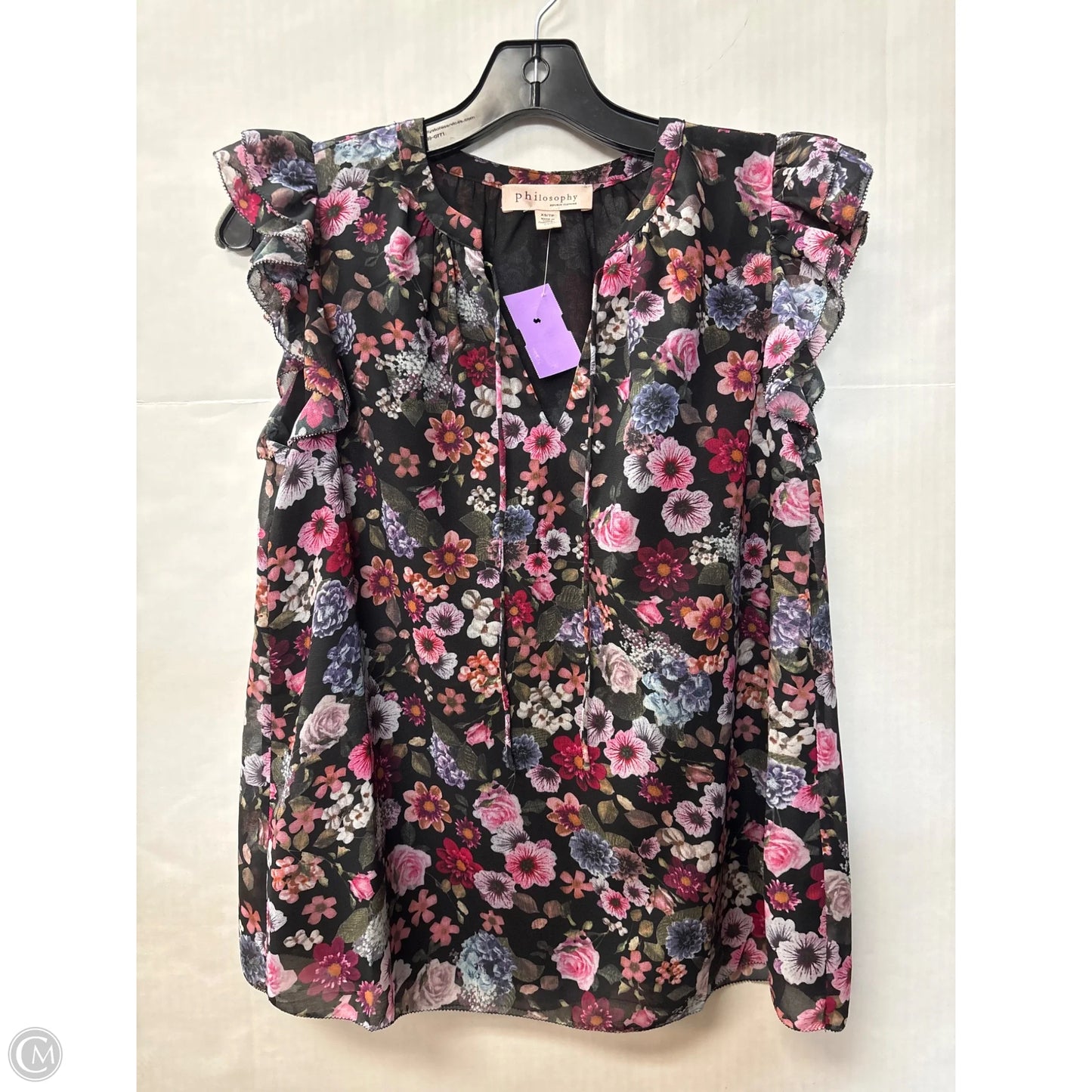 Top Short Sleeve By Philosophy In Black, Size: Xs