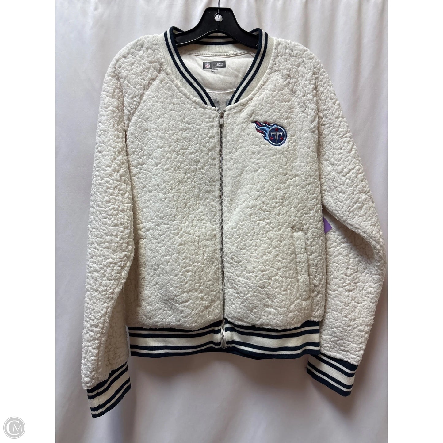Jacket Faux Fur & Sherpa By Nfl In White, Size: L