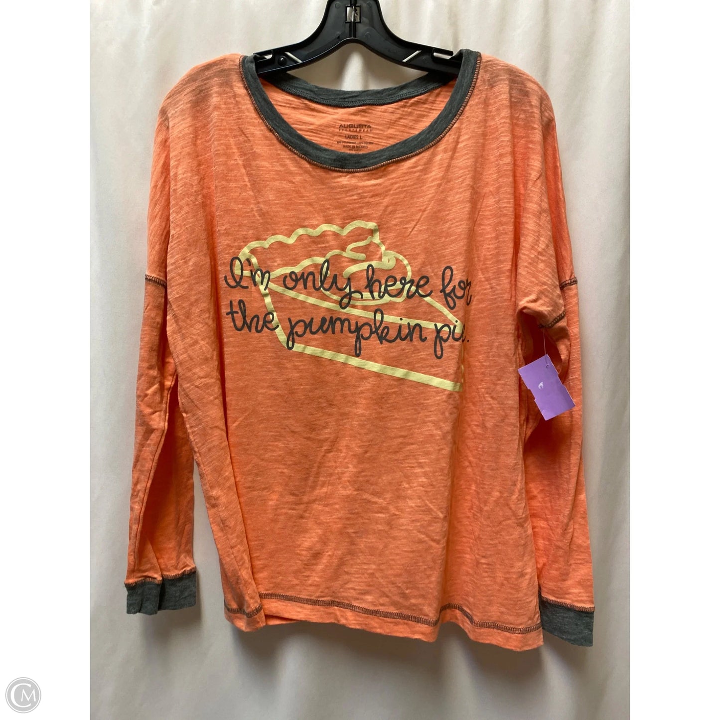 Top Long Sleeve By Clothes Mentor In Orange, Size: L