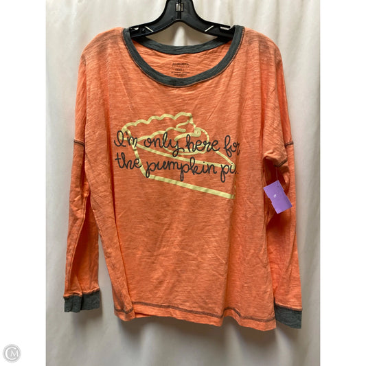 Top Long Sleeve By Clothes Mentor In Orange, Size: L