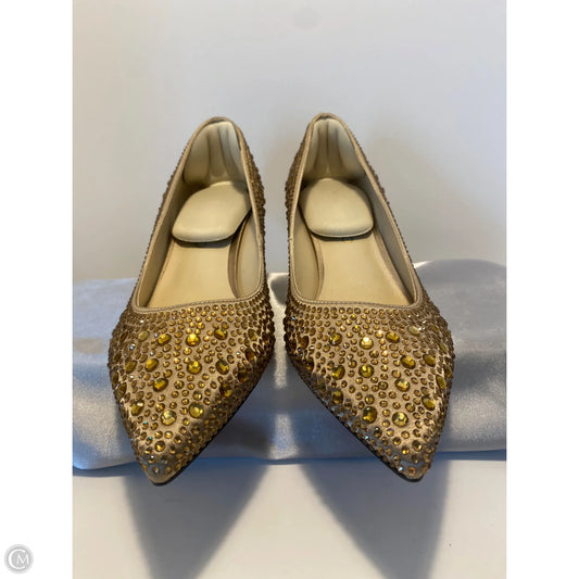 Shoes Heels Kitten By Clothes Mentor In Gold, Size: 7.5