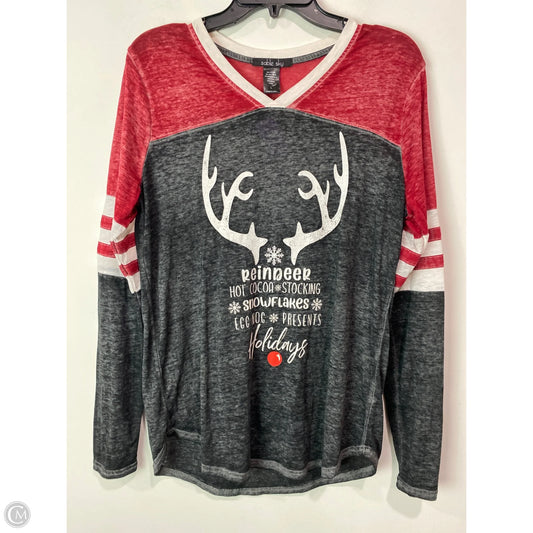 Top Long Sleeve By Clothes Mentor In Red, Size: L