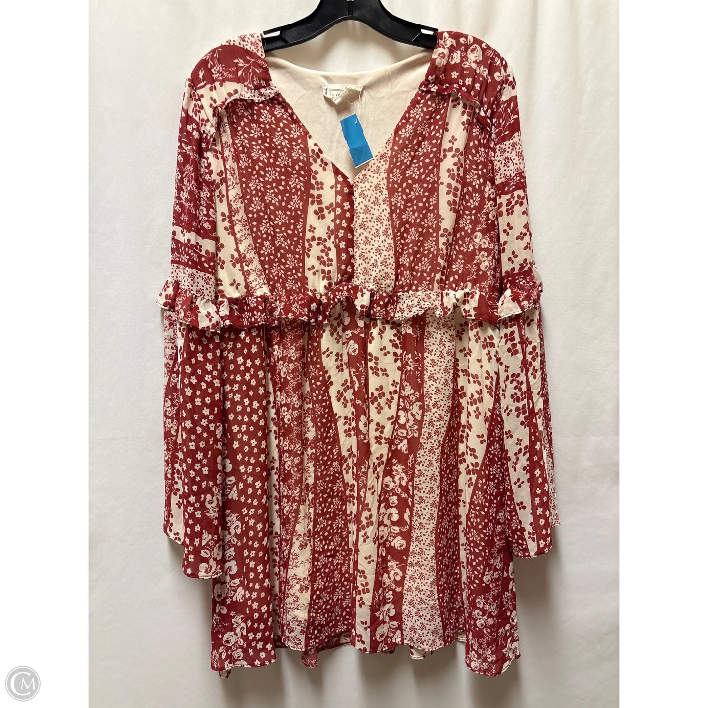 Dress Casual Midi By Loveriche In Maroon, Size: M