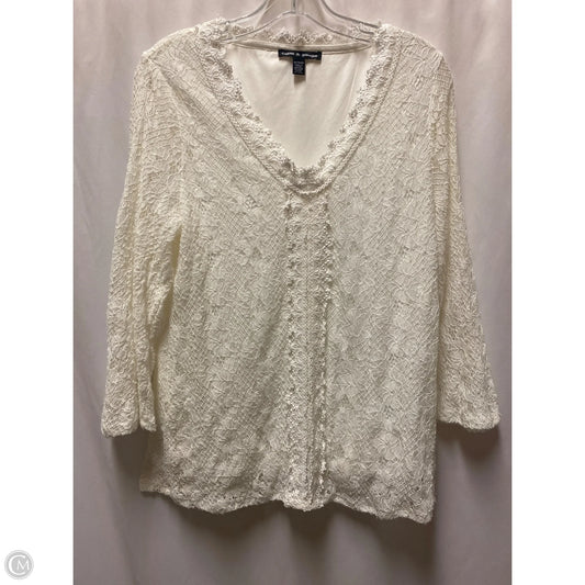 Top Long Sleeve By Cable And Gauge In White, Size: Xl