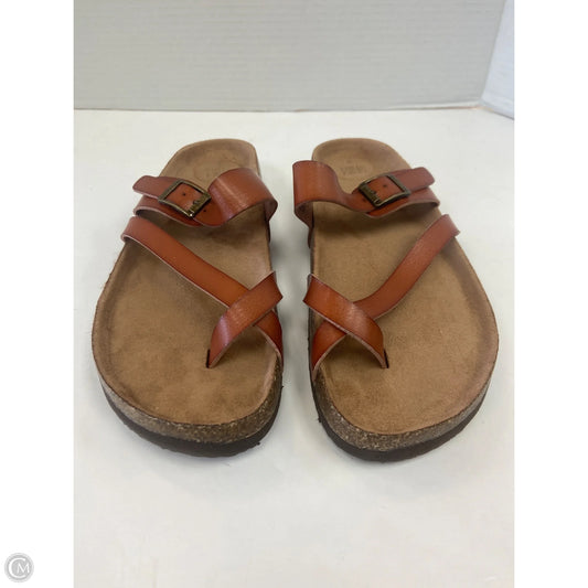 Sandals Flats By Time And Tru In Brown, Size: 9