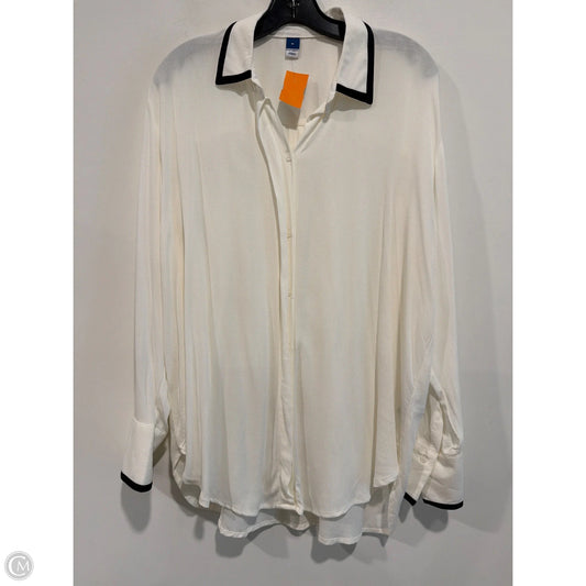 Top Long Sleeve By Old Navy In White, Size: M