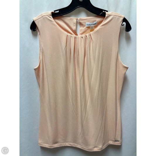 Top Sleeveless By Calvin Klein In Peach, Size: L