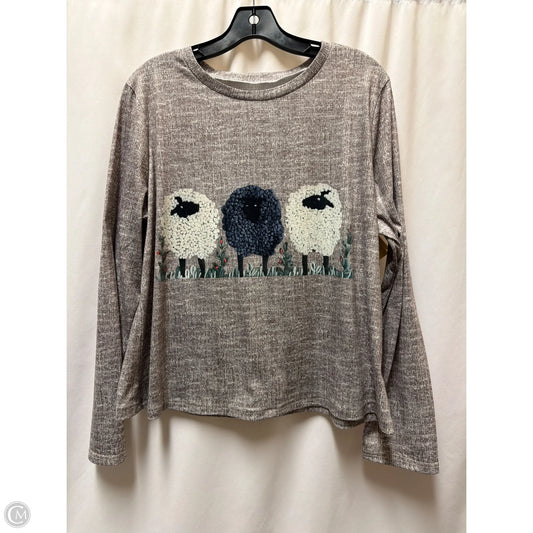 Top Long Sleeve By Clothes Mentor In Grey, Size: L