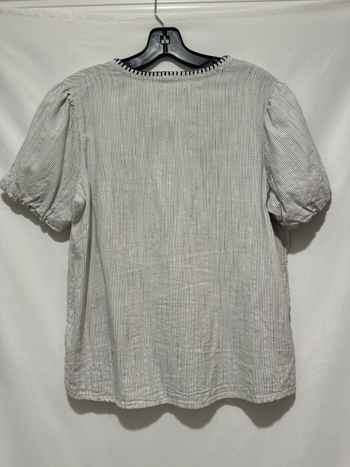 Top Short Sleeve By Falls Creek In Blue & White, Size: S