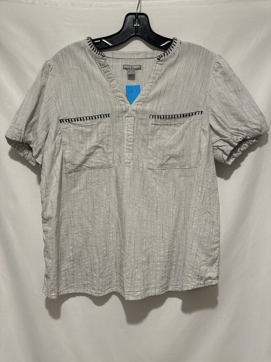 Top Short Sleeve By Falls Creek In Blue & White, Size: S