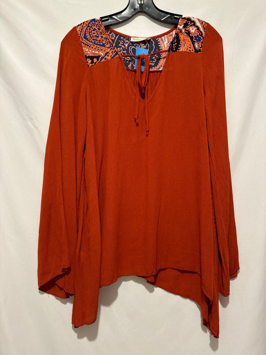 Top Long Sleeve By Clothes Mentor In Brown, Size: S