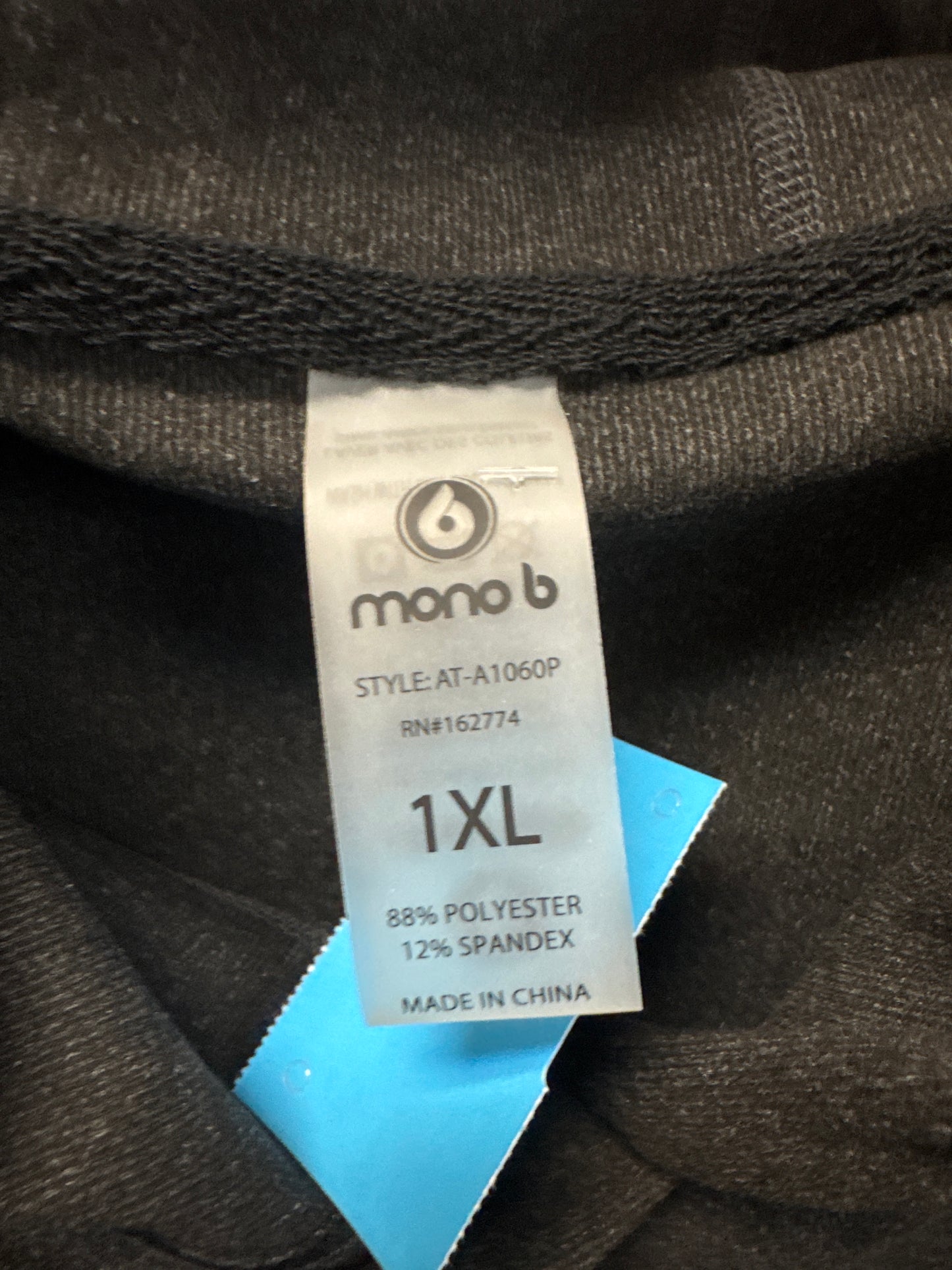 Athletic Sweatshirt Hoodie By Mono B In Grey, Size: 1x