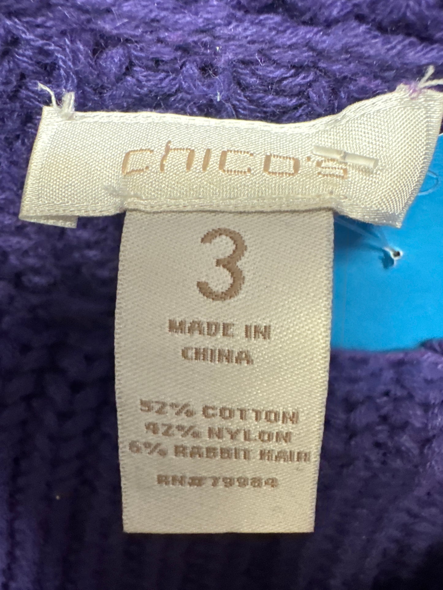 Sweater By Chicos In Purple, Size: Xl