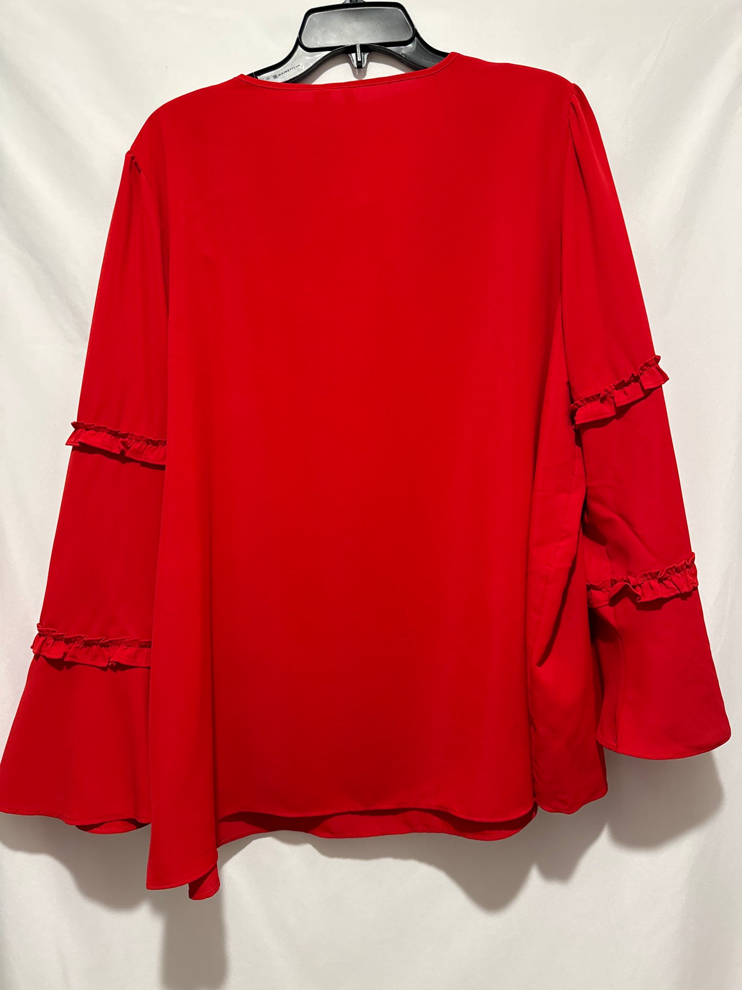 Top Long Sleeve By Carol Rose In Red, Size: 3x