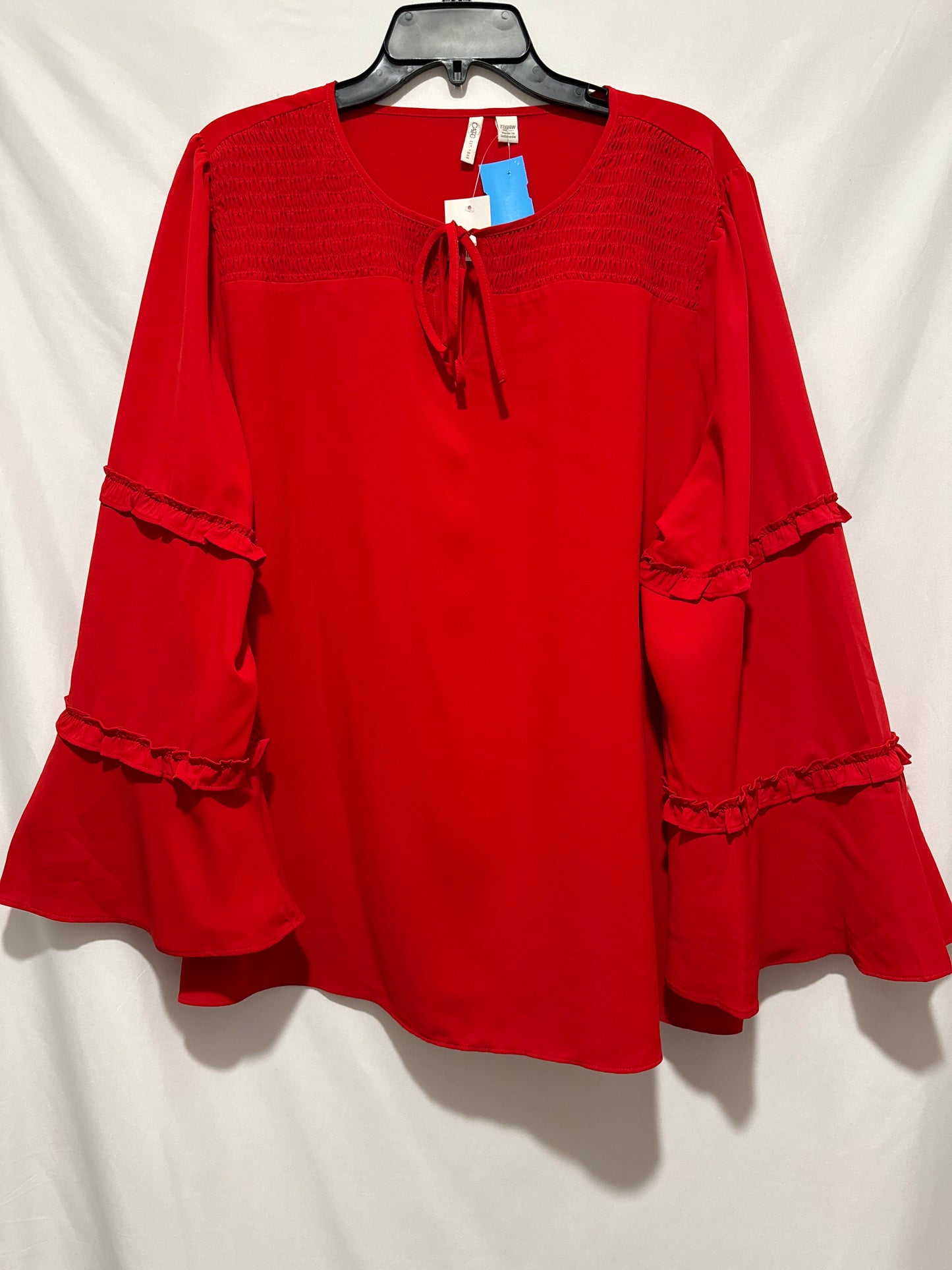 Top Long Sleeve By Carol Rose In Red, Size: 3x