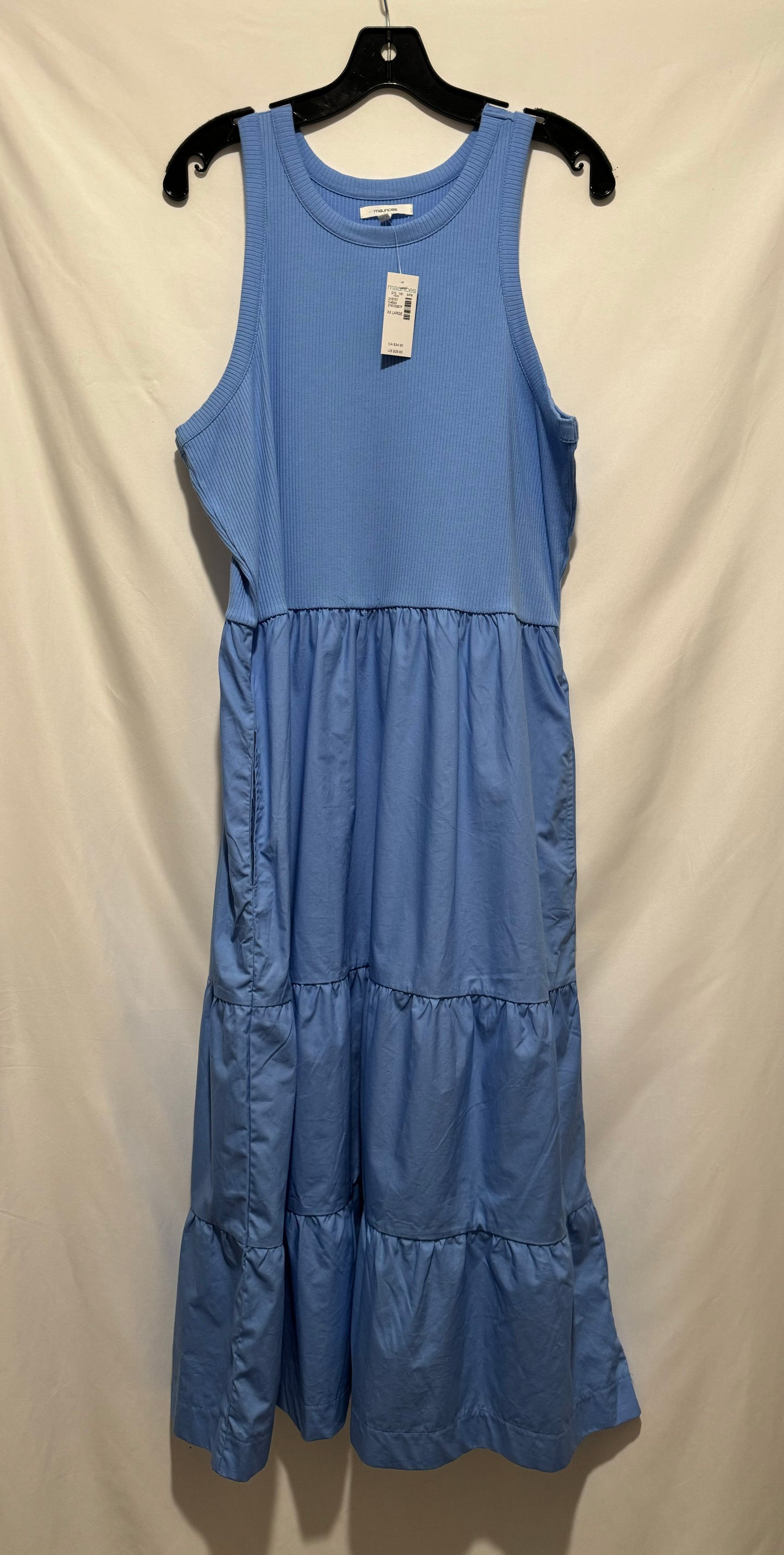 Dress Casual Midi By Maurices In Blue, Size: Xxl