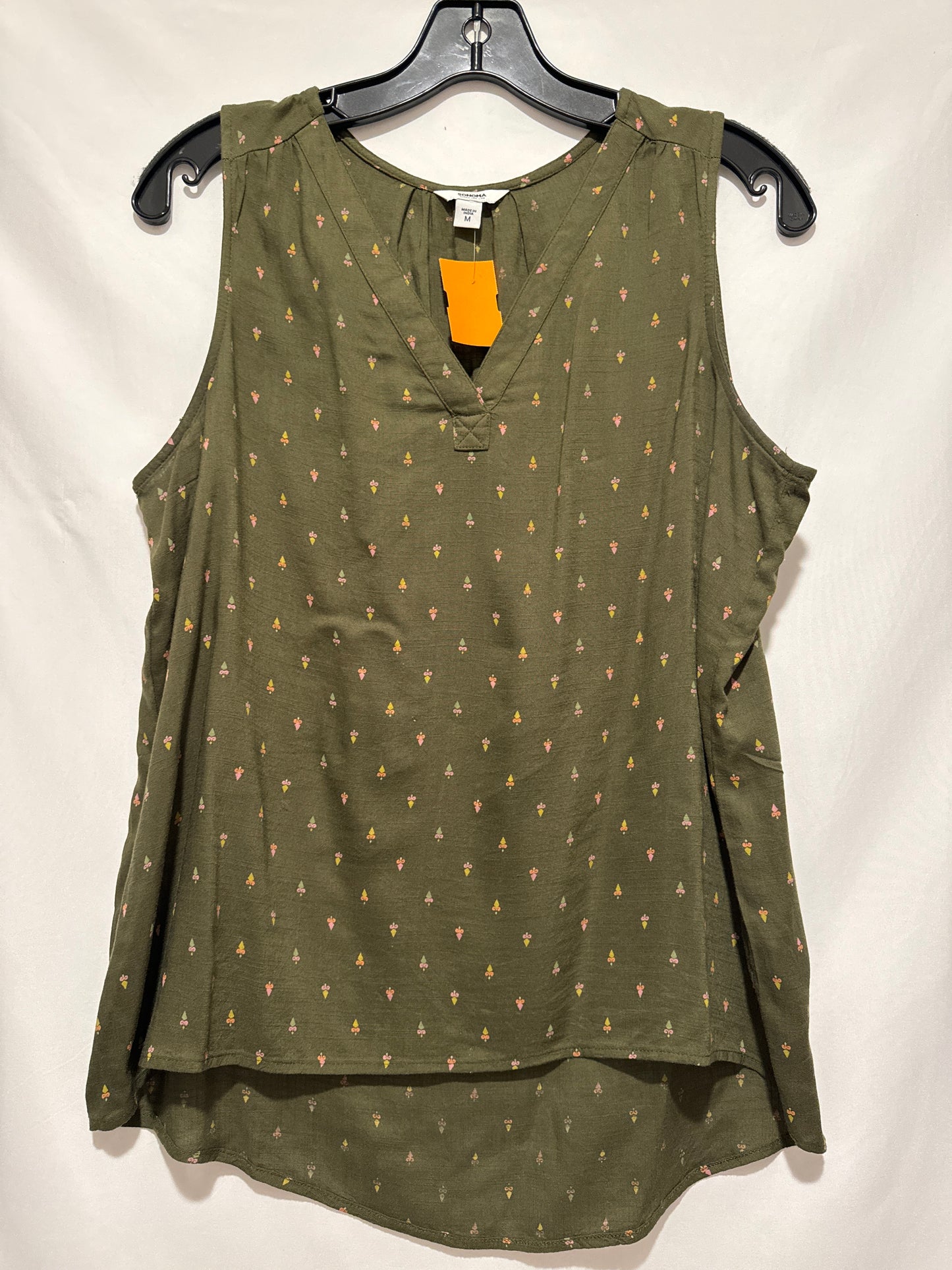 Top Sleeveless By Sonoma In Green, Size: M